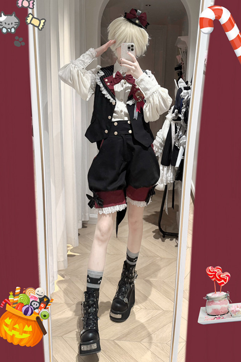 [pre-order Deadline: April 25] Castle Prince Candy Lolita Vest + Shirt + Pants + Ribbon + Hat