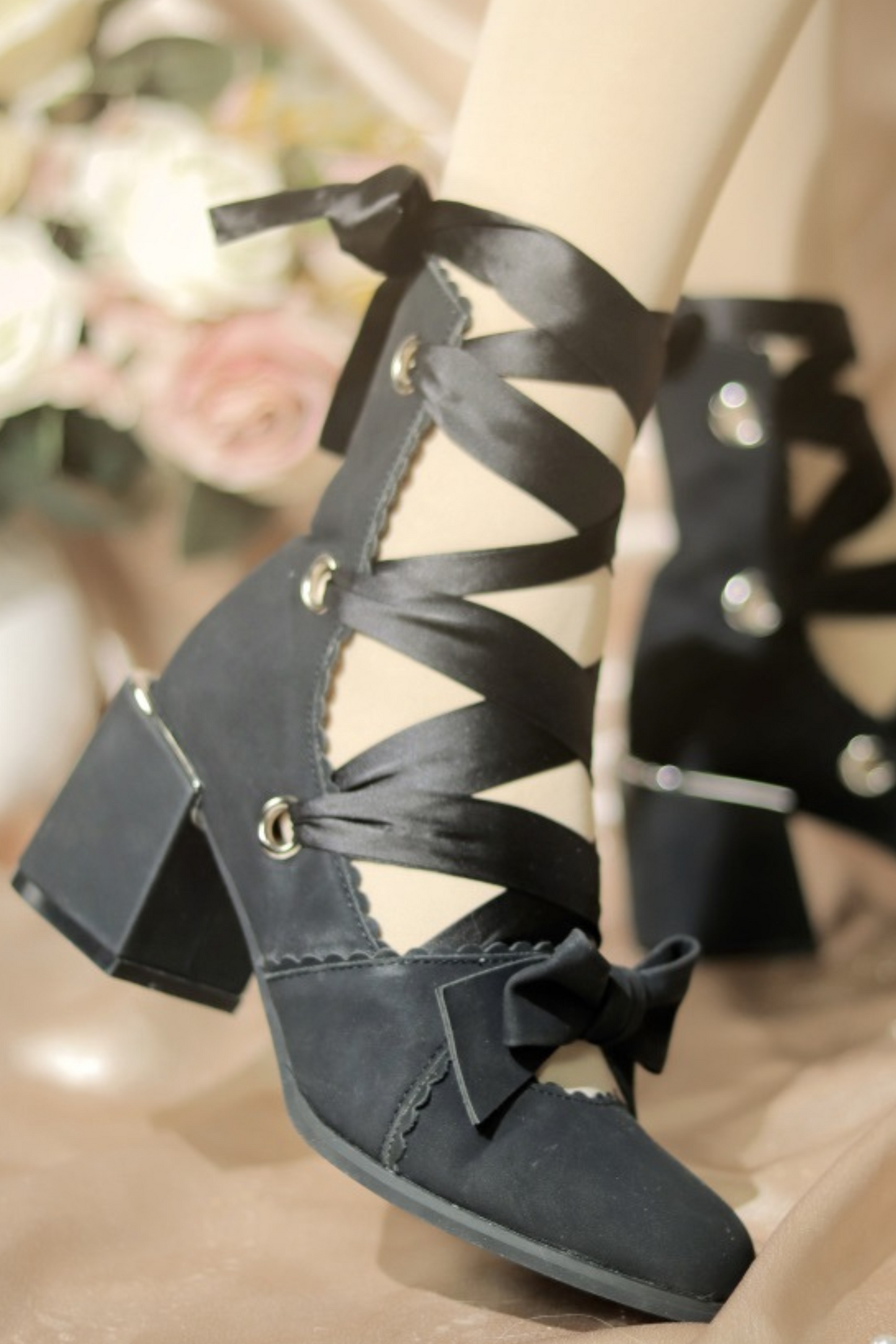 Ribbon Lace-up Lolita Shoes