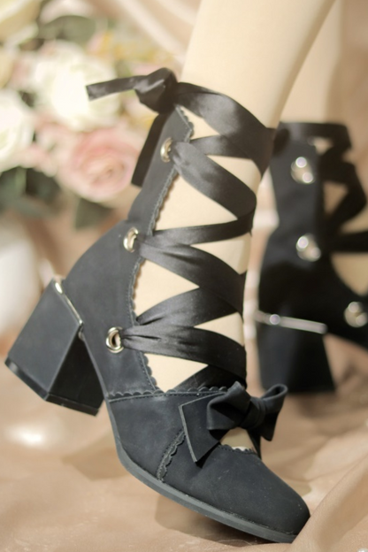 Ribbon Lace-up Lolita Shoes