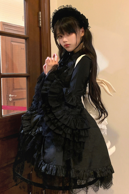 Gothic Bird Lolita Jumper Skirt + Pumpkin Pants Skirt + Curtain Skirt