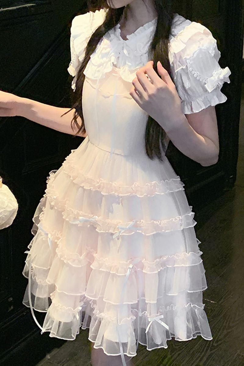 Sweet Girl Doll Collar Lolita Top + Skirt
