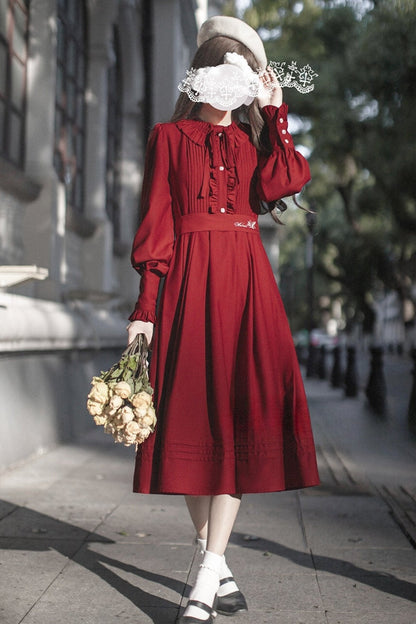 [pre-order] Black Swan Retro Two-tone Dress