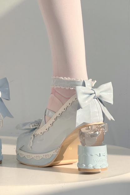 Ribbon Lace Lolita Crystal Heels
