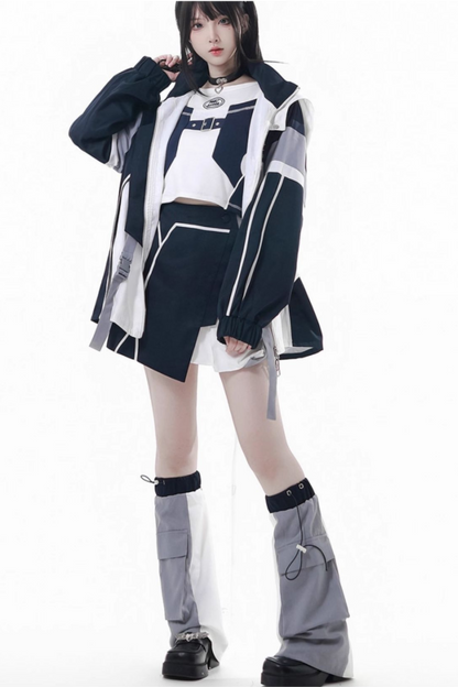 Subculture Cargo Short Coat + Jumper Skirt + Skirt + Leg Warmers