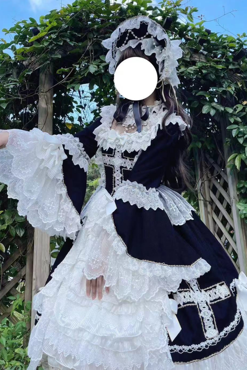 Gothic Doll Lace Dress + Bonnet
