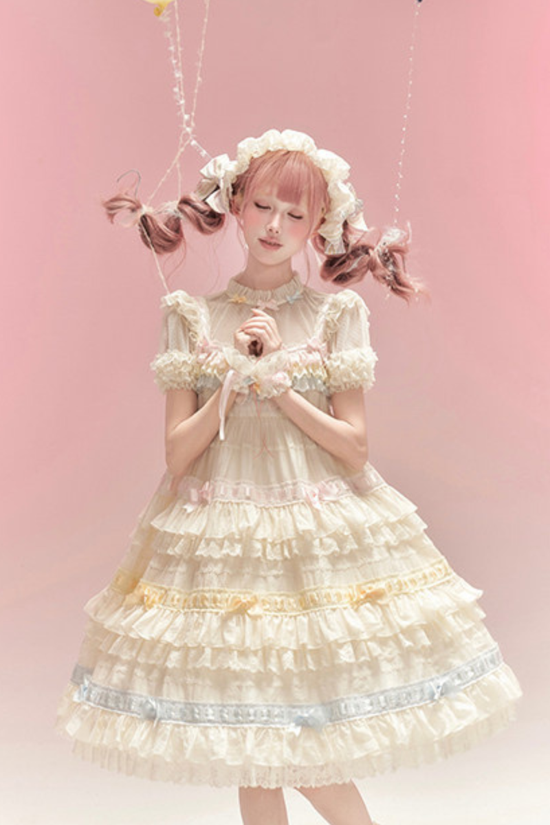 Rainbow Angel Lolita Jumper Skirt + Rainbow Dress + Monochrome Long Dress + Monochrome Jumper Skirt