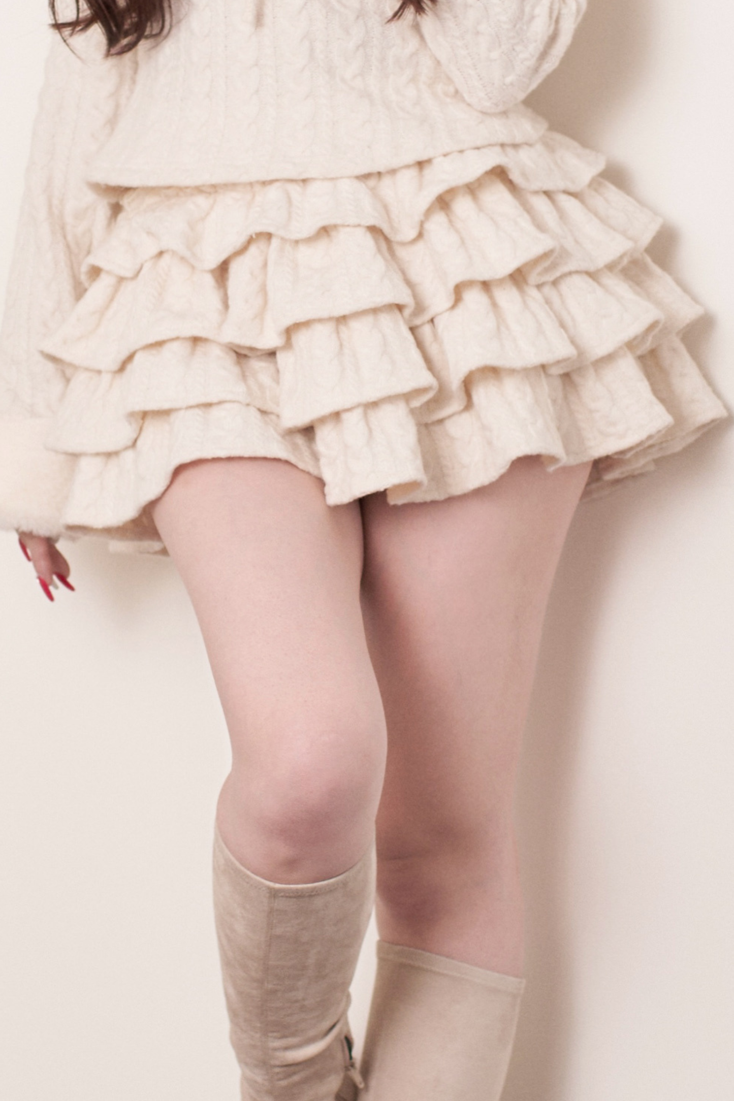 Cable Knit Top + Tiered Skirt