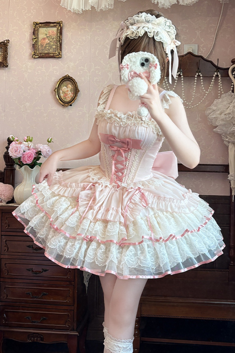 Sweet Girly Lolita Ballet Jumper Dress