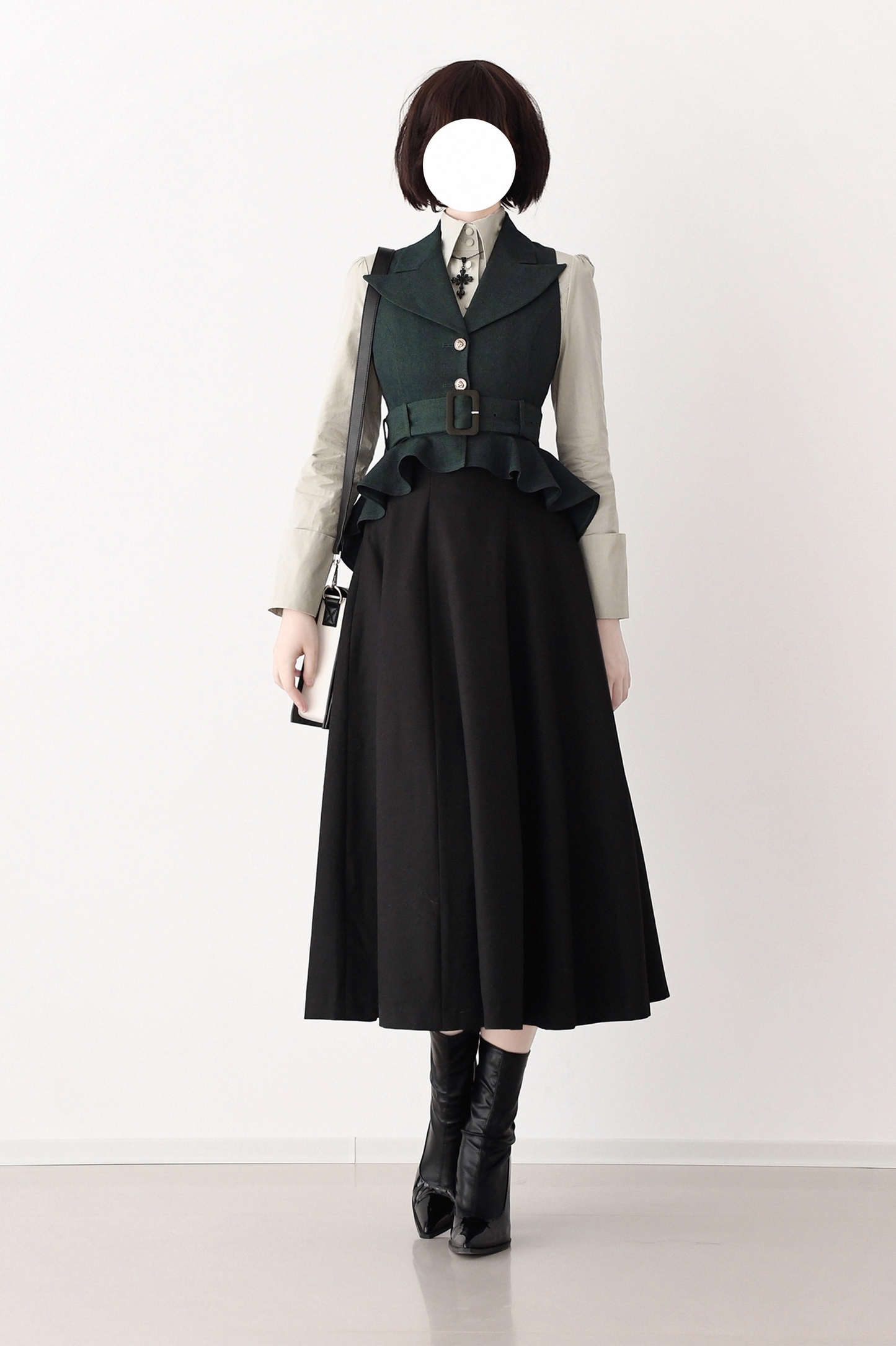 Umbrella Style Trailing Vest + Long Skirt + Short Skirt