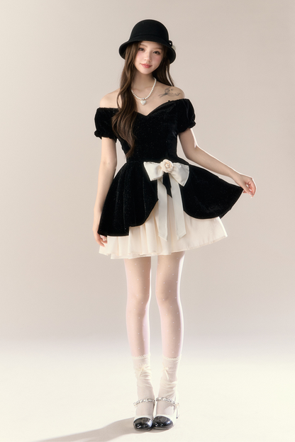 Velvet French Black Dress