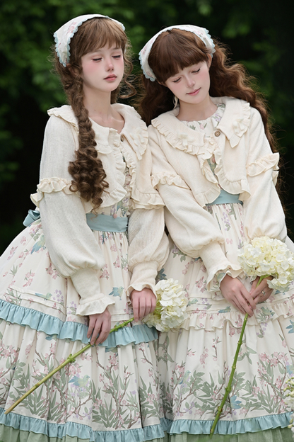 [pre-order] Forest Flower Dress + Suspender Skirt + Blouse + Cardigan + Scarf