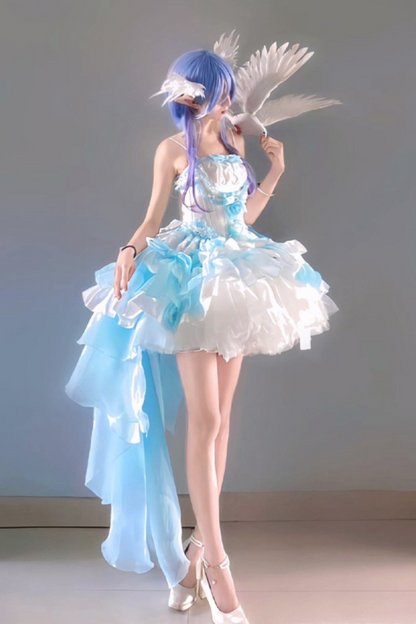 [pre-order] Paraiba Tourmaline Rose Long Tail Beauty Dress Set