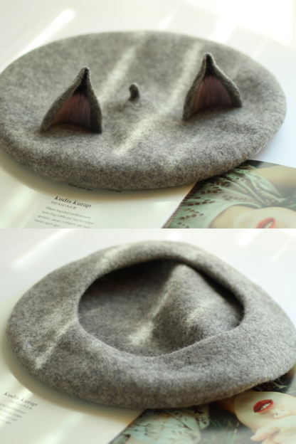 Wool Felt Fox Beret