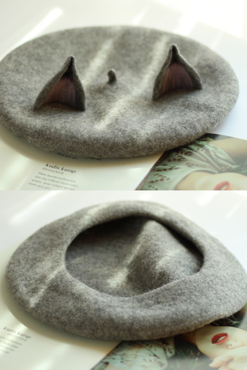 Wool Felt Fox Beret