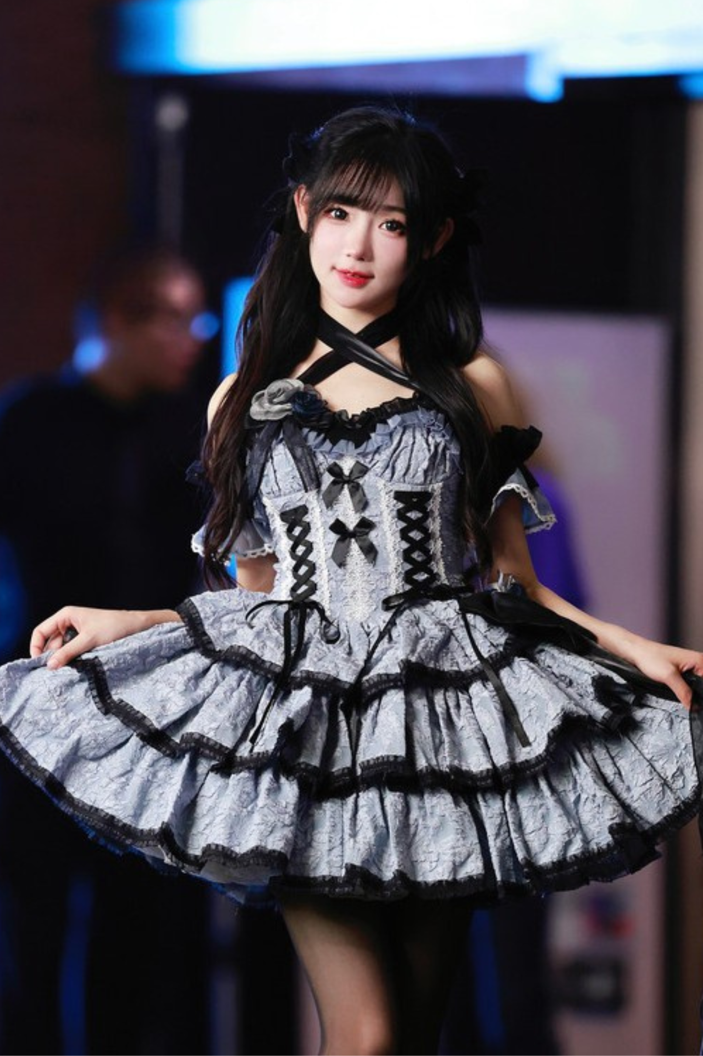 Ruffle Lace Up Lolita Dress