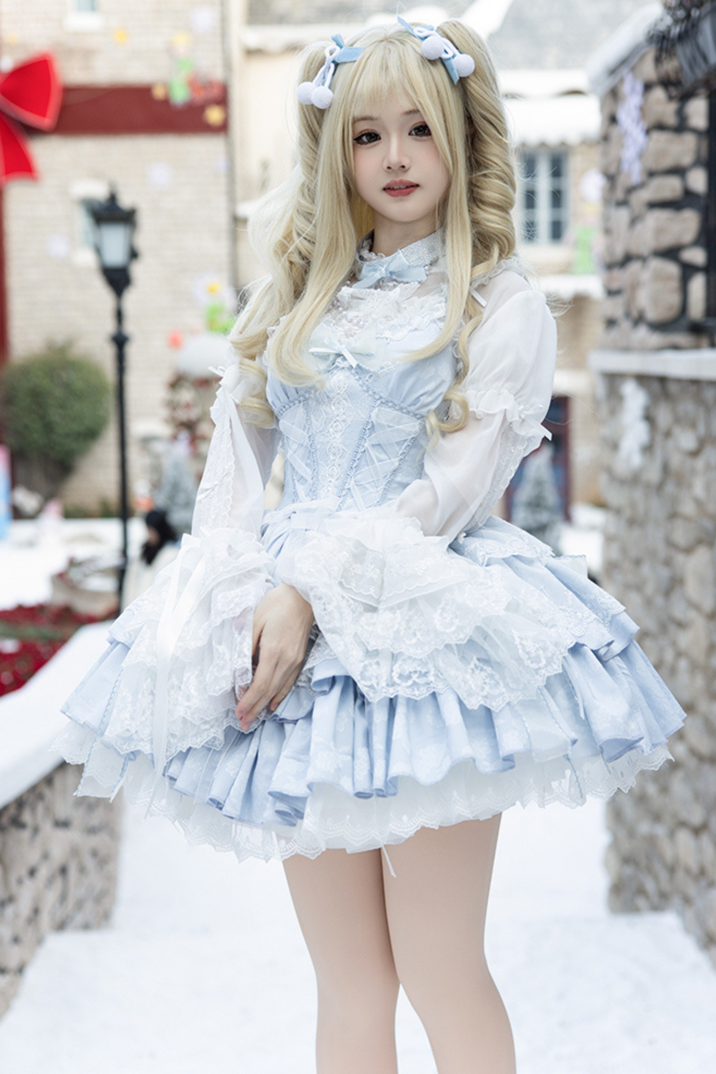 Polly Rue Ballet Flannel Lace Ribbon Lolita Dress
