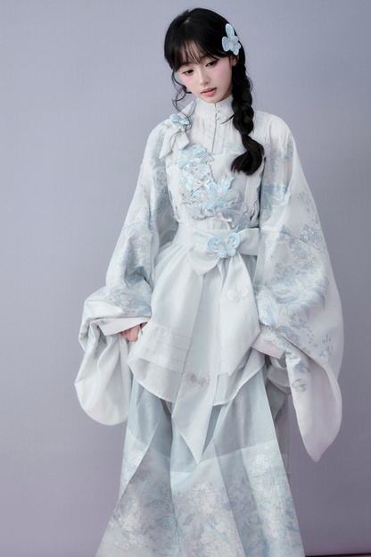 Water Mist Pure Chinese-style Jacket + Skirt + Overskirt