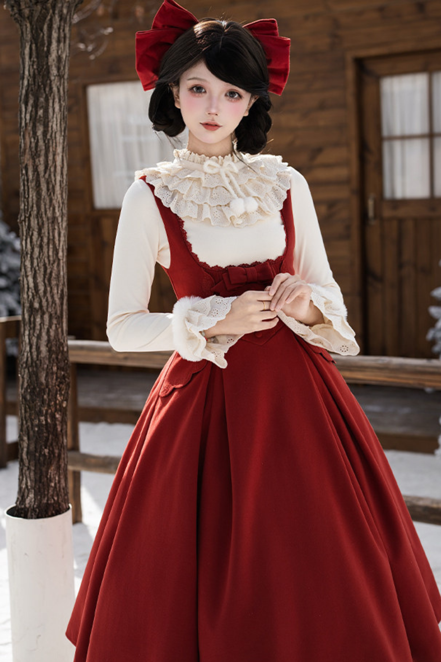 Velvet Rose Suspender Dress + Top + Bow