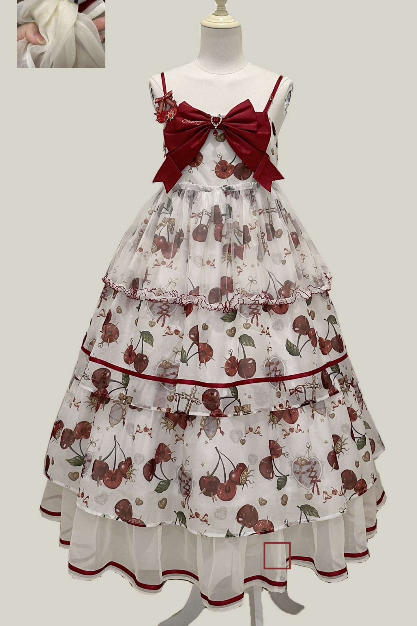 Retro Antique Cherry Sweet Lolita Dress + Jumper Skirt