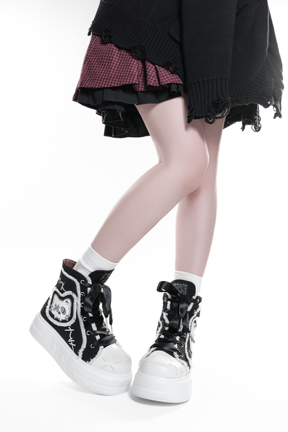 Dark Cat Canvas Sneakers