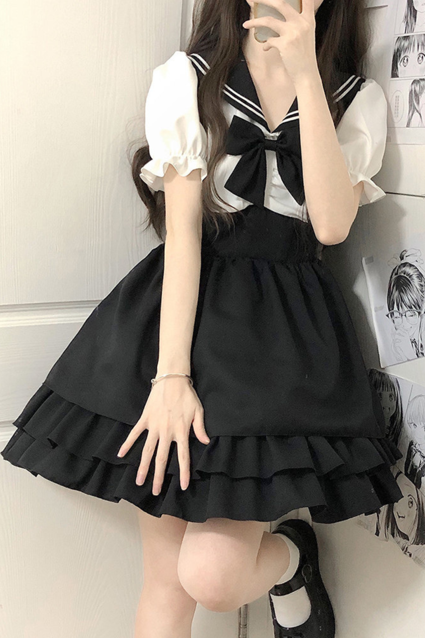 Dark Sailor Dress + Innerwear Skirt