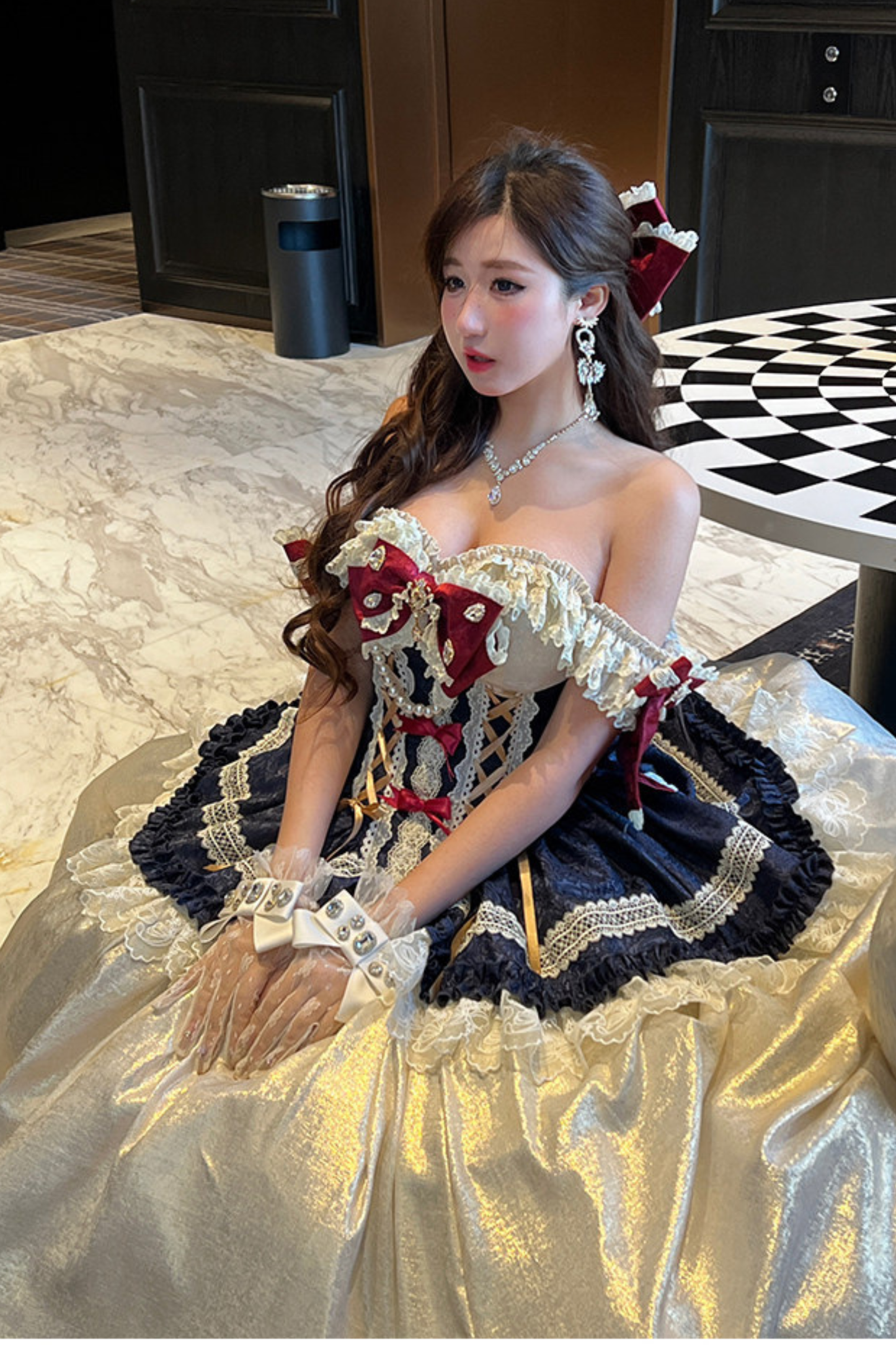 Snow White Lolita Dress + Big Ribbon