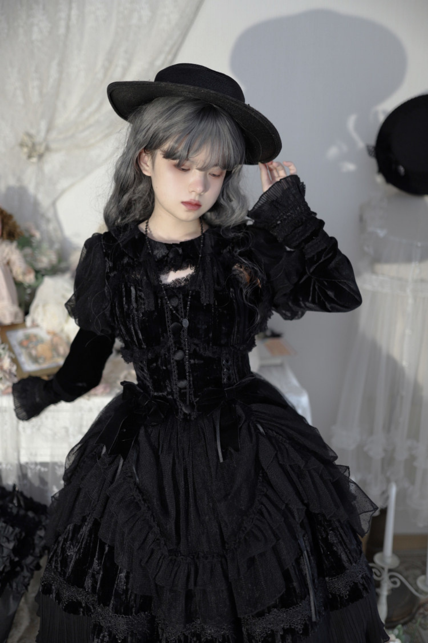 Gothic Doll Lolita Dress + Short Jacket