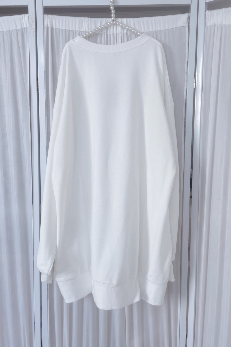 [angel Neighborhood] White Bird Aqua Loose Sweatshirt Dress