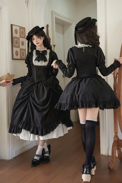 [pre-order] Classic Top + Curtain Skirt + Ribbon Collar + Hat