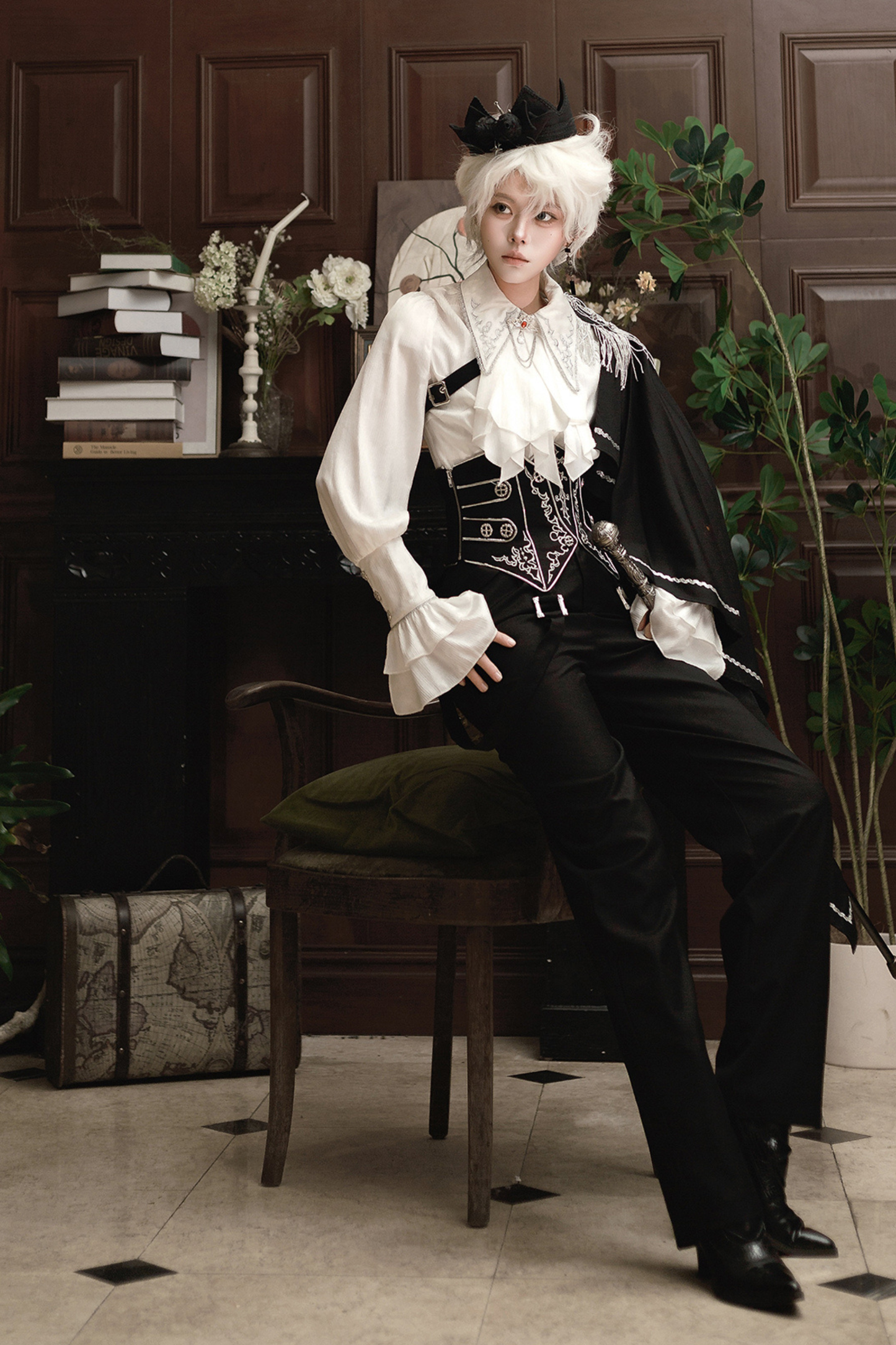 Monochrome Prince Top + Corset + Pants