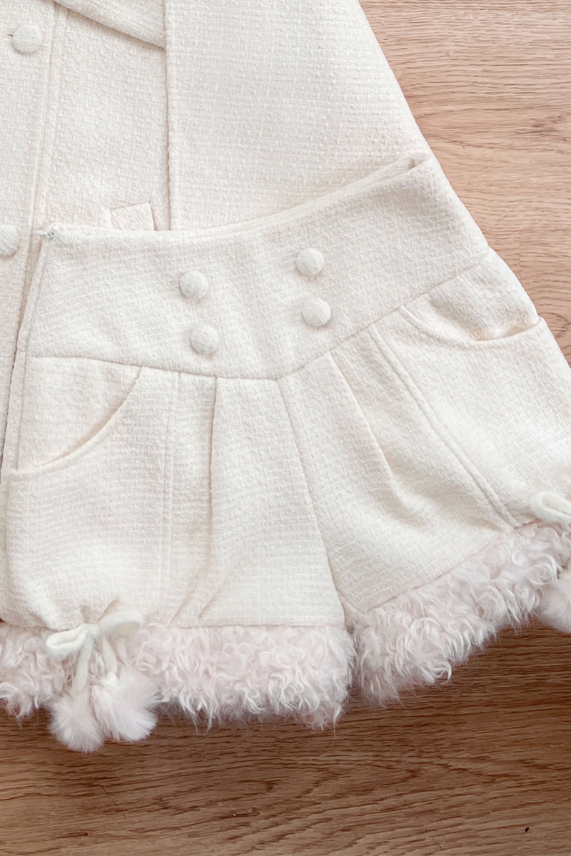 Animal Tweed Coat + Boa Shorts