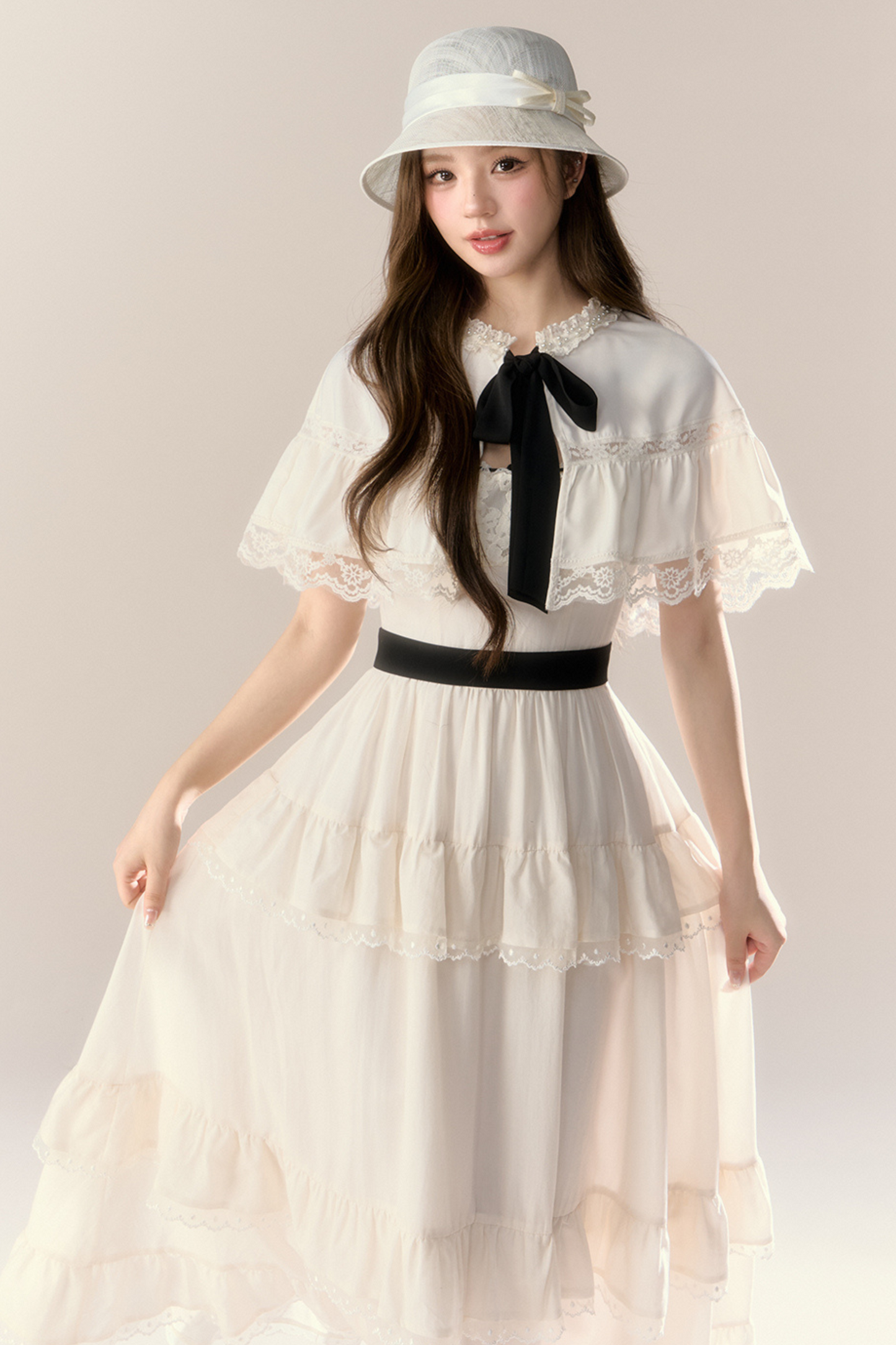 Lillian French Shawl Tiered Dress