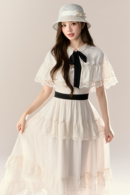 Lillian French Shawl Tiered Dress