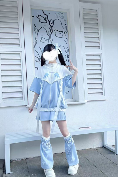 Aqua Angelic Subculture Hoodie Jacket + Pants + Leg Cover