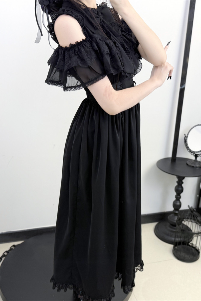 Dark Style Off Shoulder Lace Dress