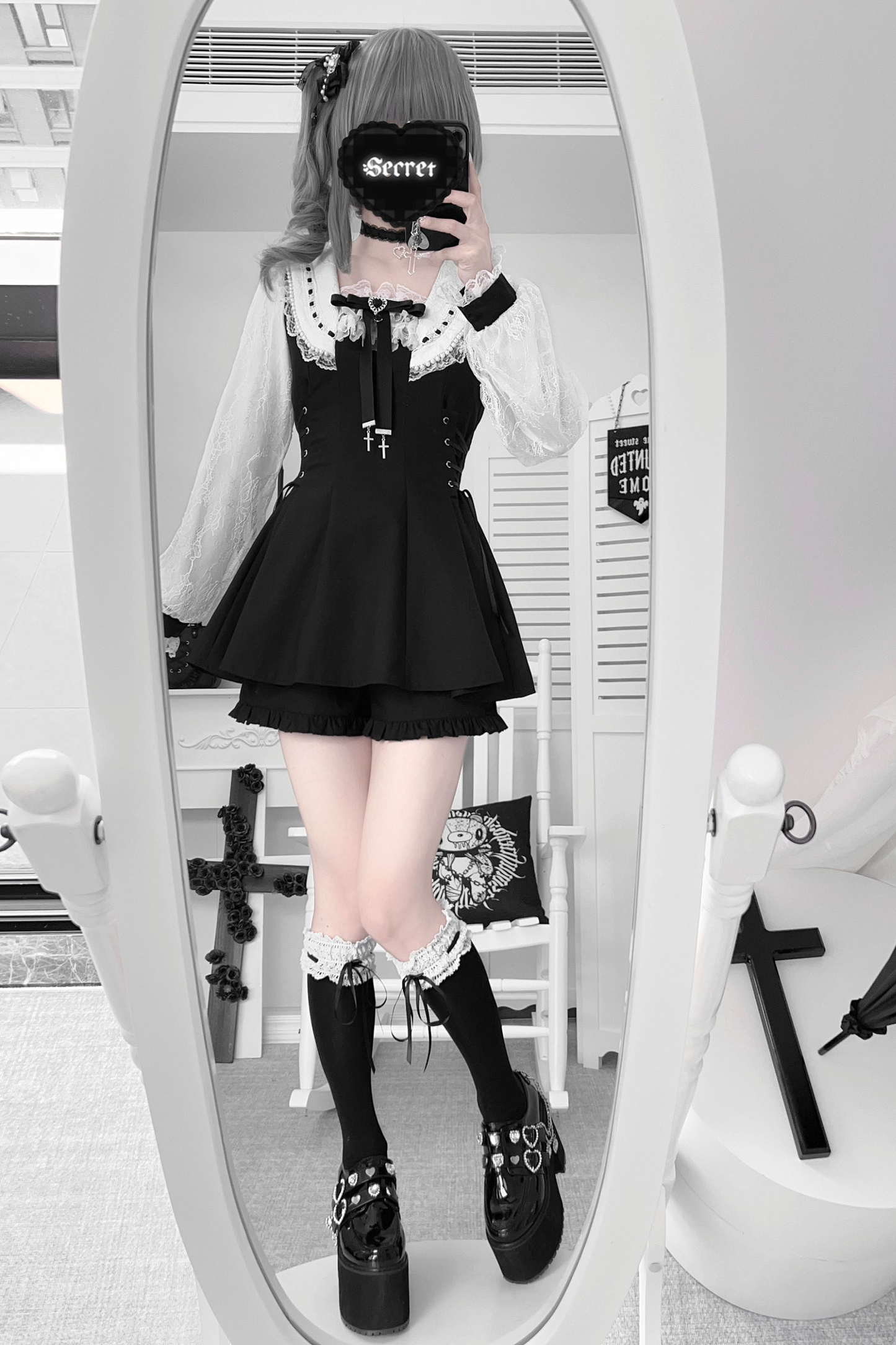 Jirai Ribbon Flare Top + Shorts