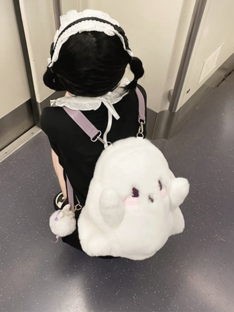 Fluffy White Ghost Backpack