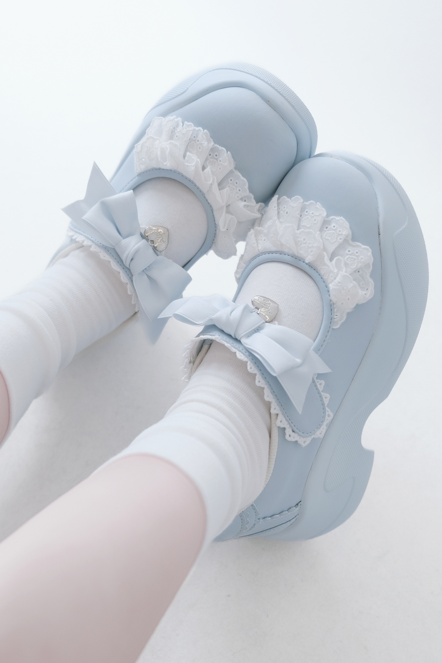 Sweet Girly Lace Ribbon Sneakers