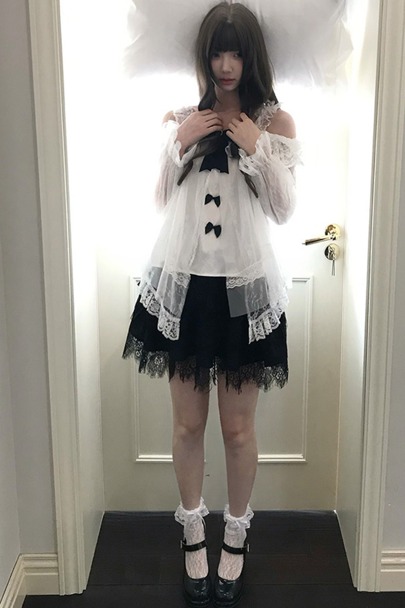 Ribbon Chiffon Top + Skirt