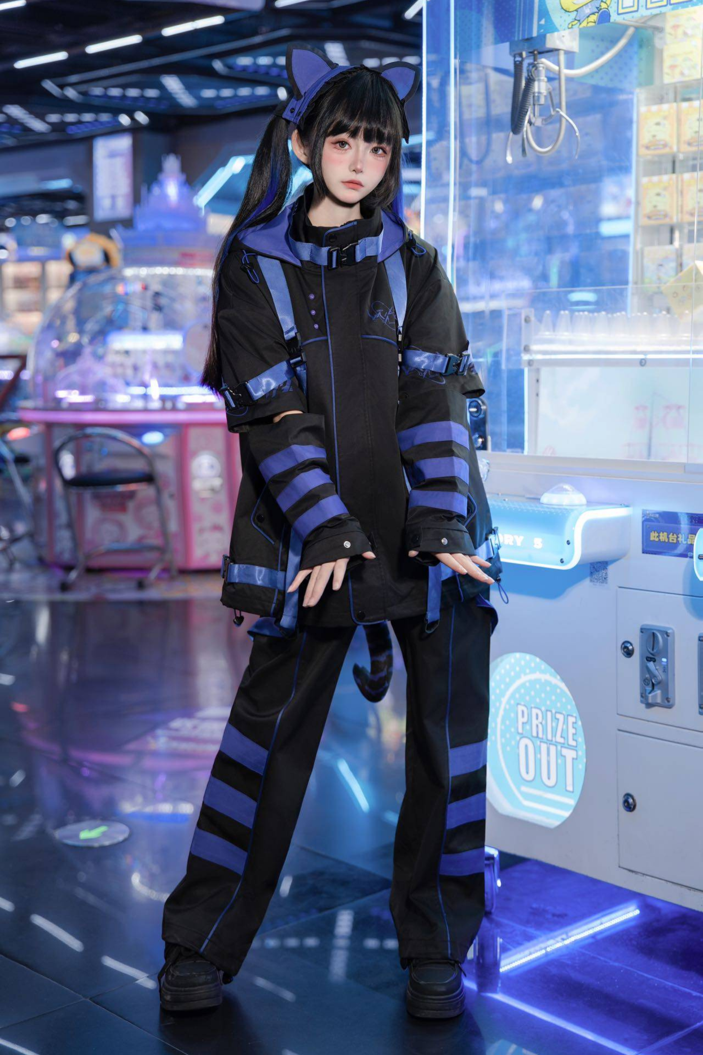 Subculture Cyber Jacket + Shorts + Long Pants + Leg Warmers + Cat Hair Accessory + Tail