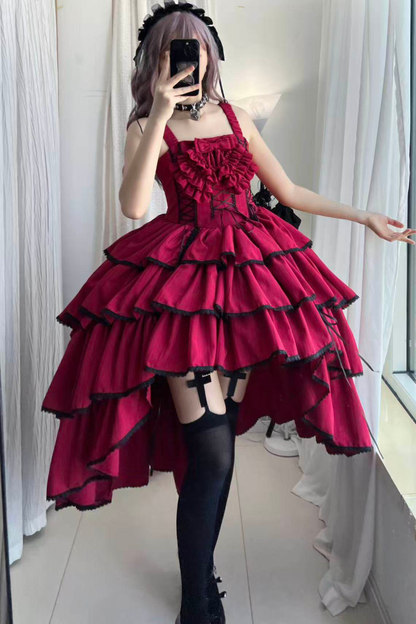 Wine Red Night Jumper Skirt + Shirt