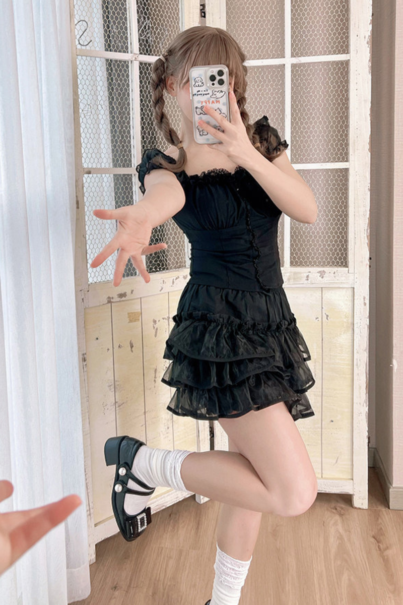 Gothic Doll Dress + Pants + Hairband