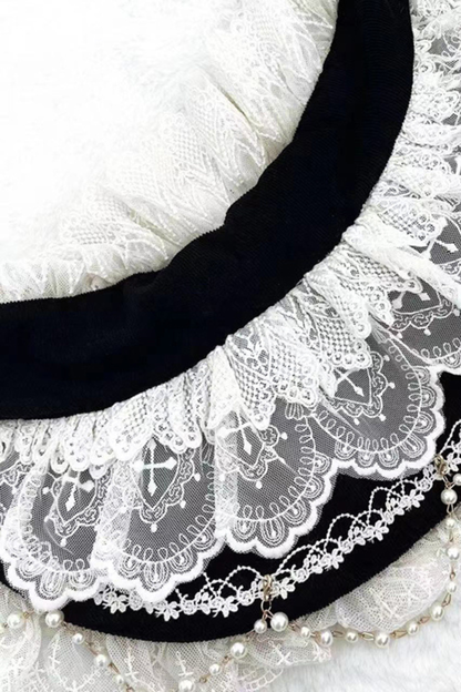 Gothic Doll Lace Jumper Skirt + Bonnet + Shawl