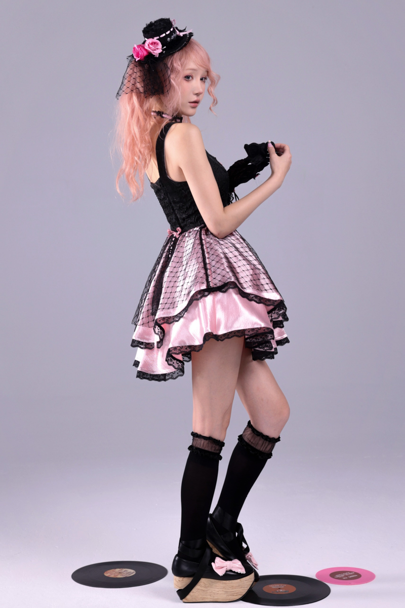 Crimson Baroque Puffy Sleeveless Dress