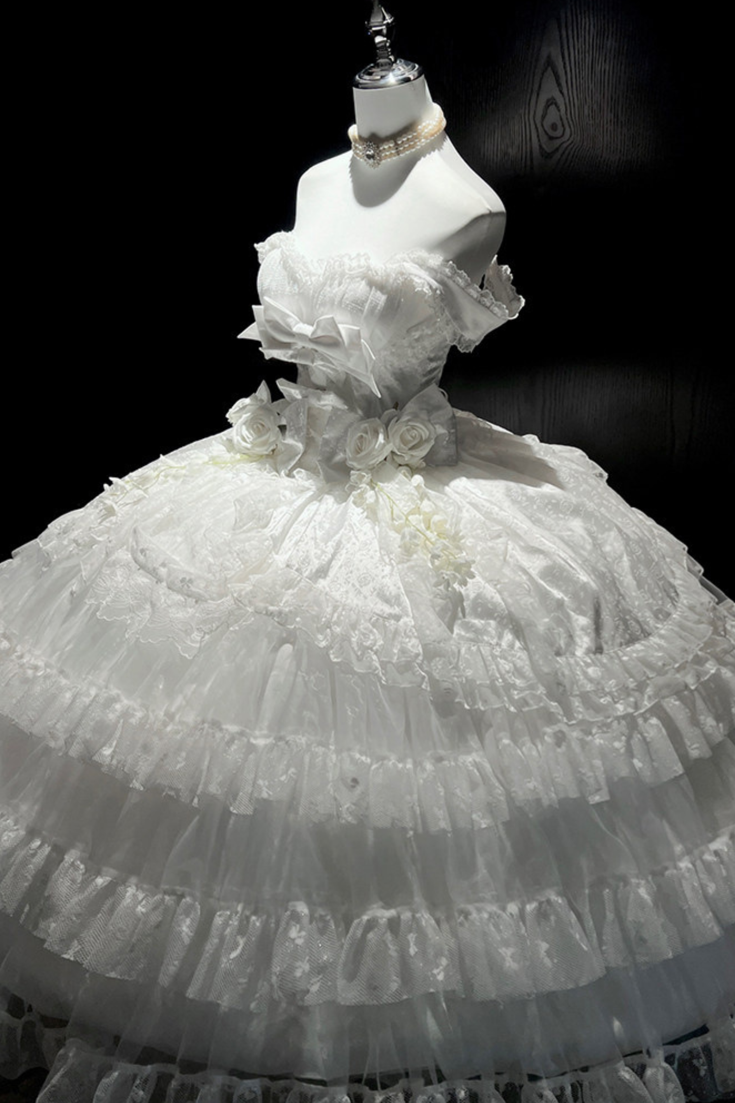Pure Bridal Lolita Dress + Veil + Waist Belt