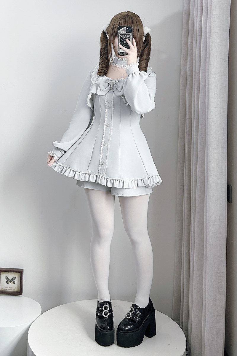 Jirai Flare Fake Two Piece Dress