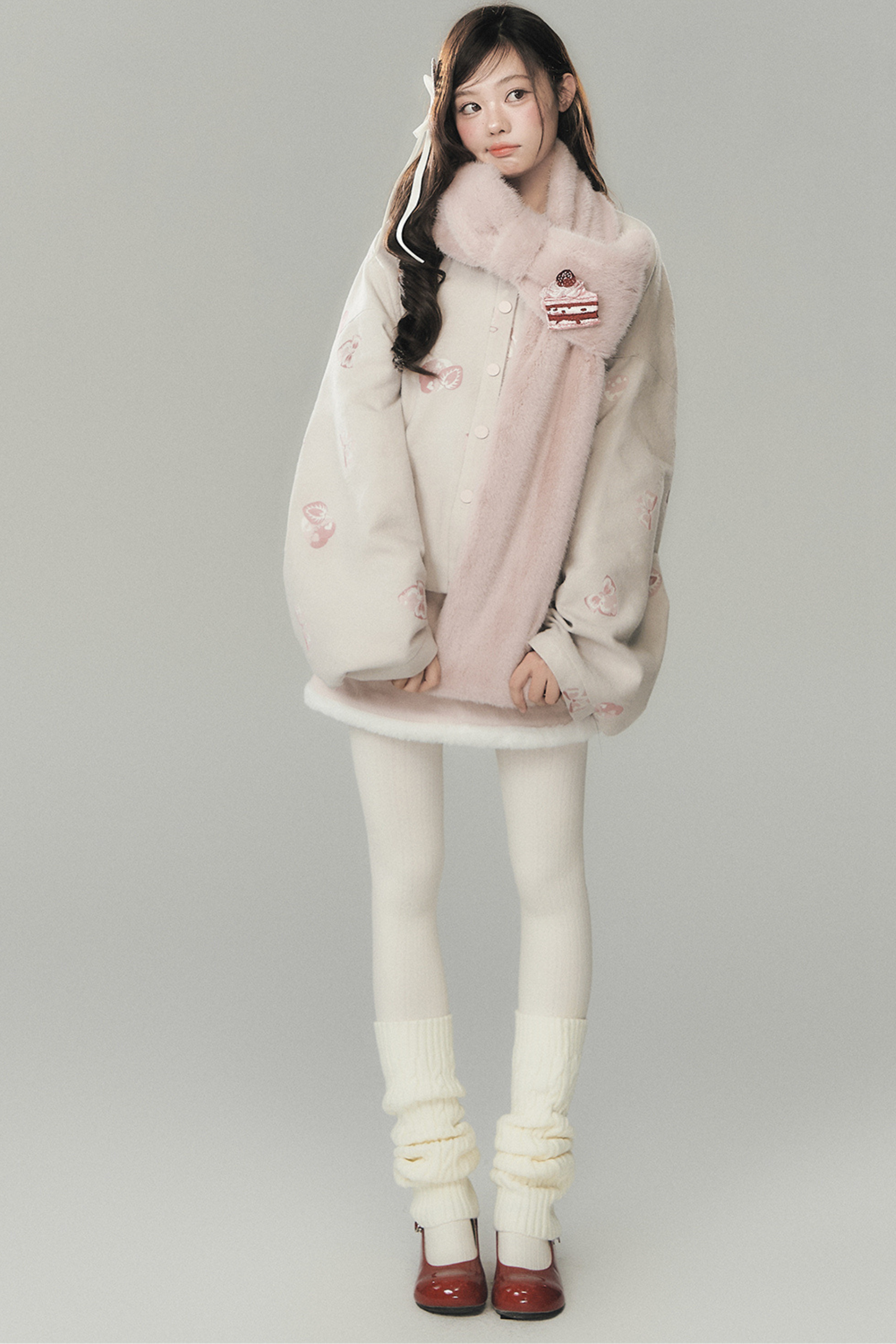 Strawberry Cake Preppy Style Vest + Top + Skirt