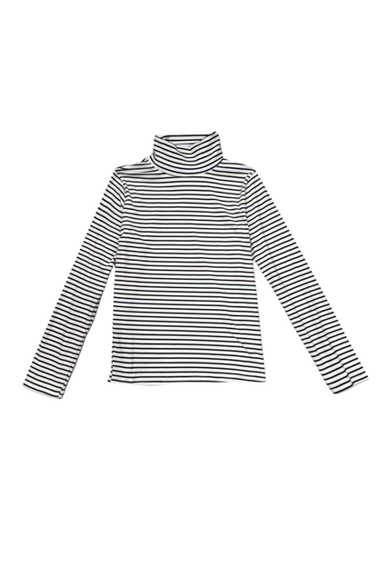 Striped High Neck Slim Top