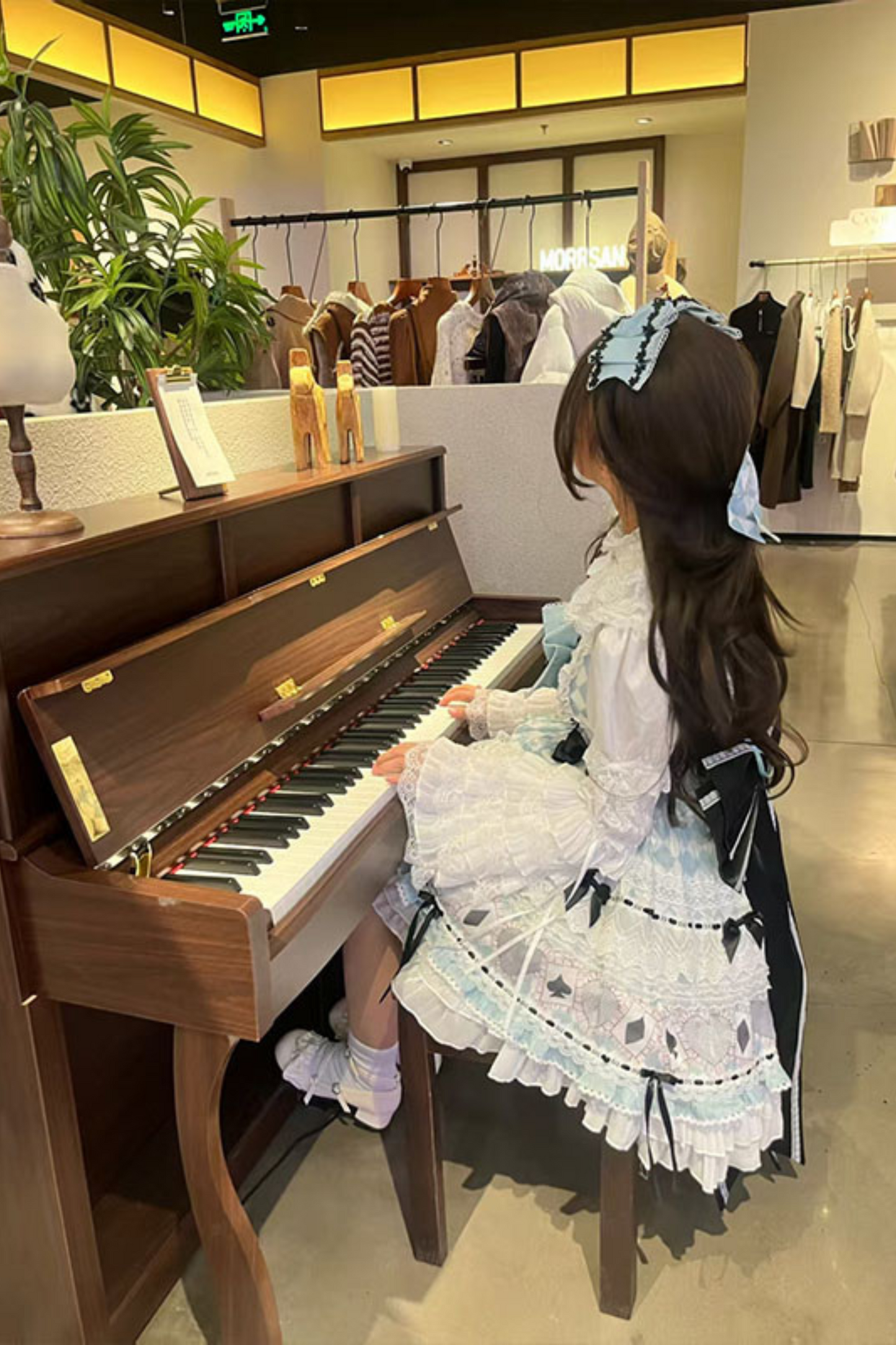 [pre-order] Mint Sweet Suspender Dress + Headband + Big Ribbon