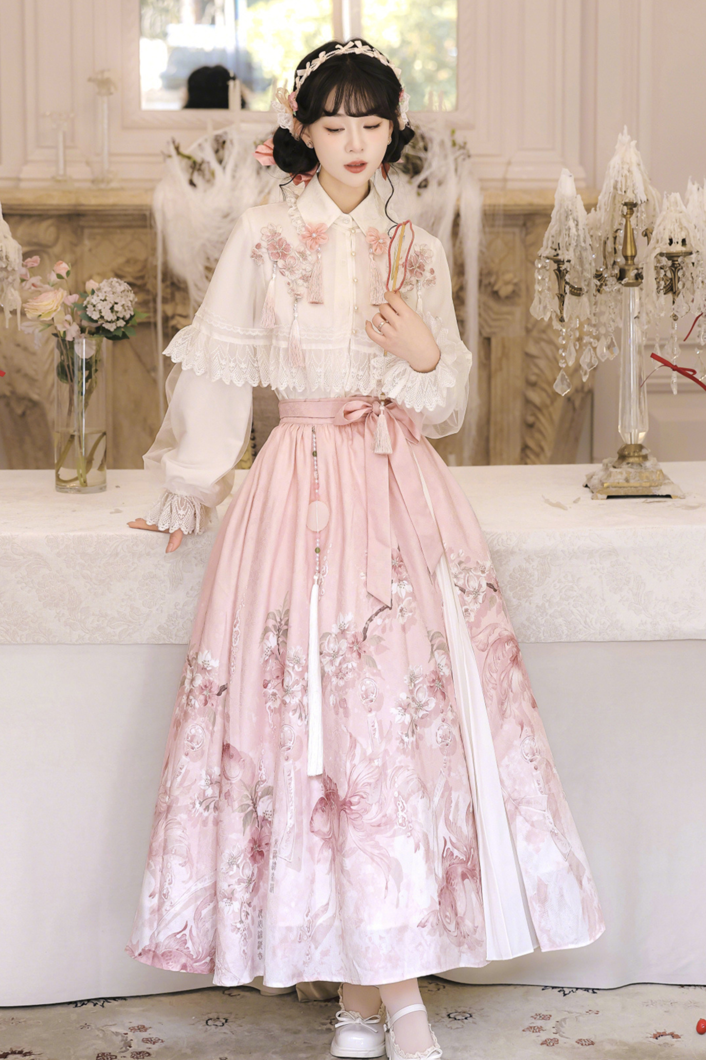 Sweet Flower Shawl + Blouse + Skirt